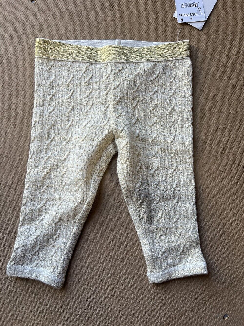 Tucker + Tate Ivory Gold Egret Sparkle Leggings- Size 6 Months